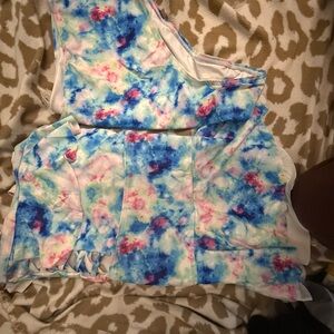 Tie Dye swim top and bottom 3XL